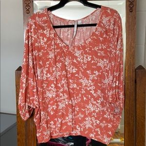 Orange, Floral Top
